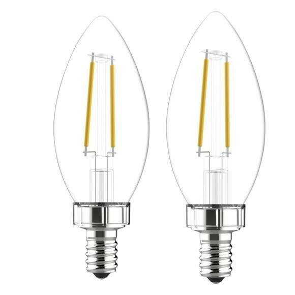 NEW GE Soft White 40W Decorative Candelabra Base LED 2 Light Bulbs E12 Dimmable! - Picture 4 of 7